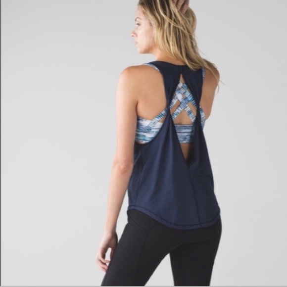 Lululemon Ready & Go Tank Women Size 8 Inkwell Blurry Belle Multi - Picture 3 of 7
